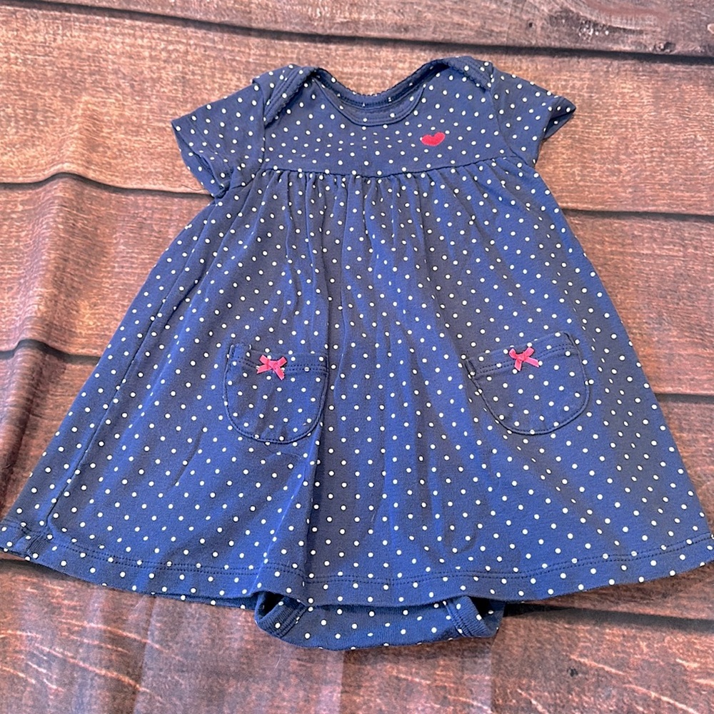 Navy polka dot bodysuit dress